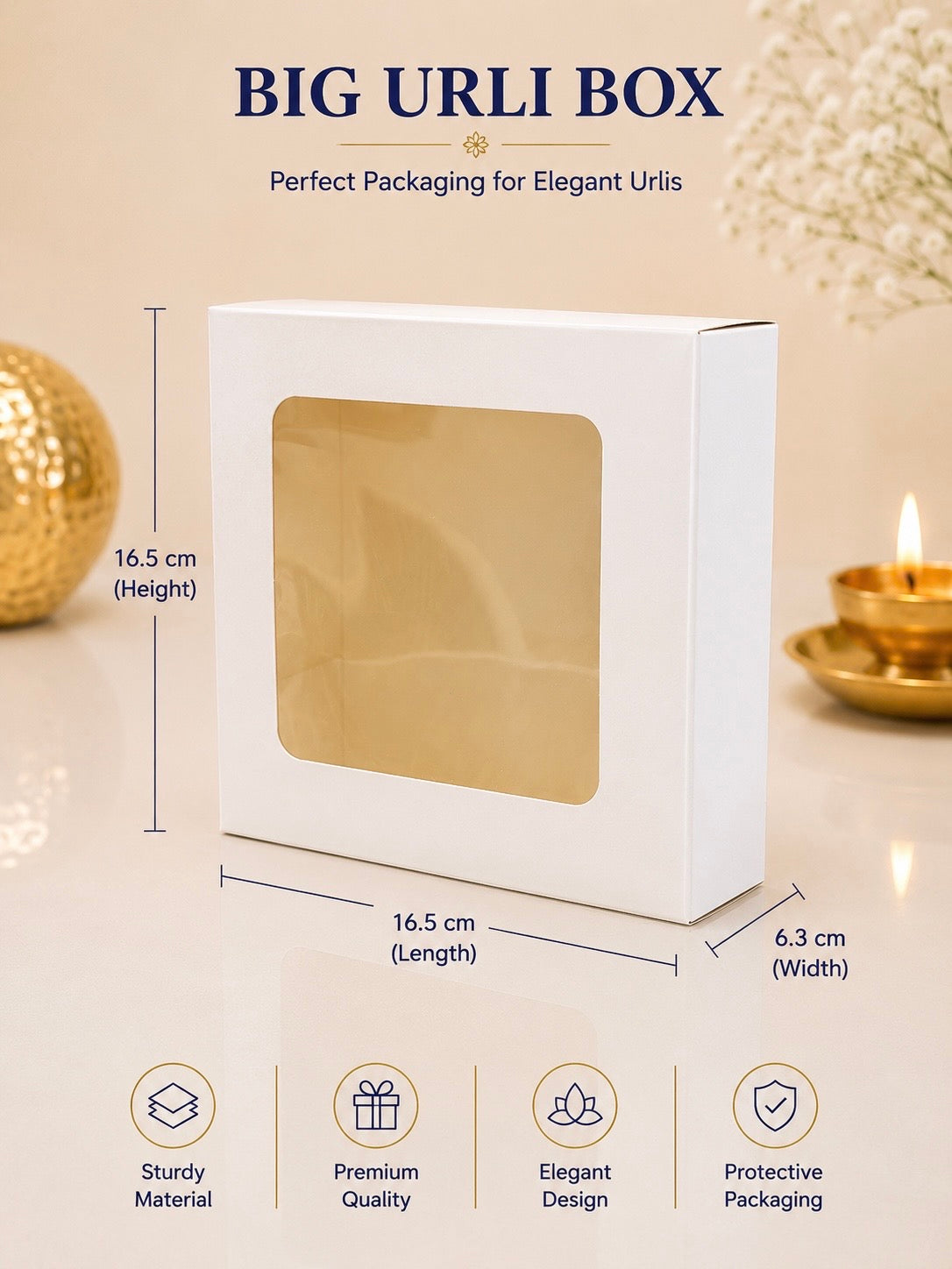 Urli | Heart | Lotus urli | Big White Paper Box PO49