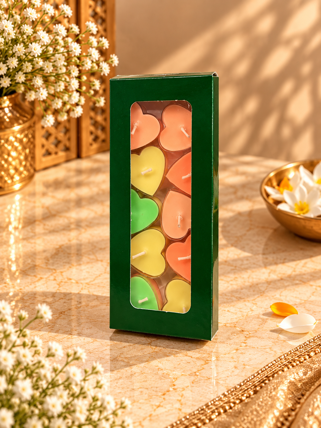 Tealight | 4 Daisy | Pillar Candle Box (L)