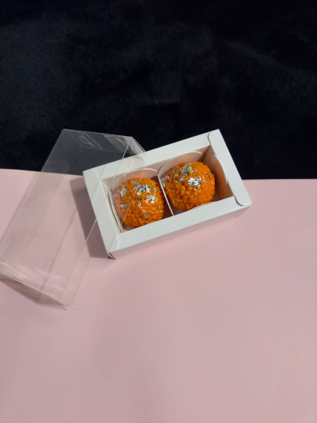 White 2 Cavity Box I Ladoo I Mini Bubble PO02