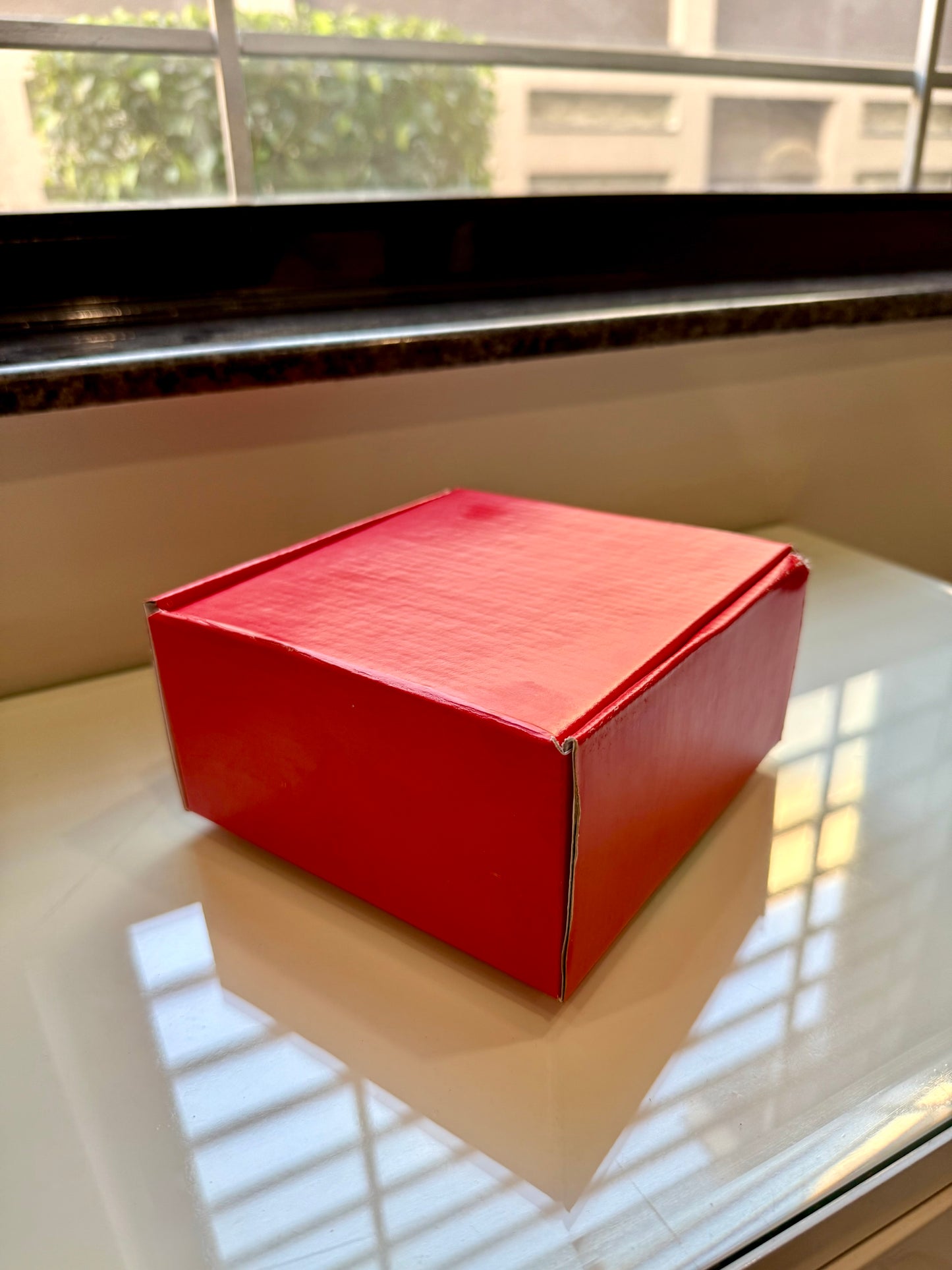 Red Corrugated Box (6x6x3 inch) PO41