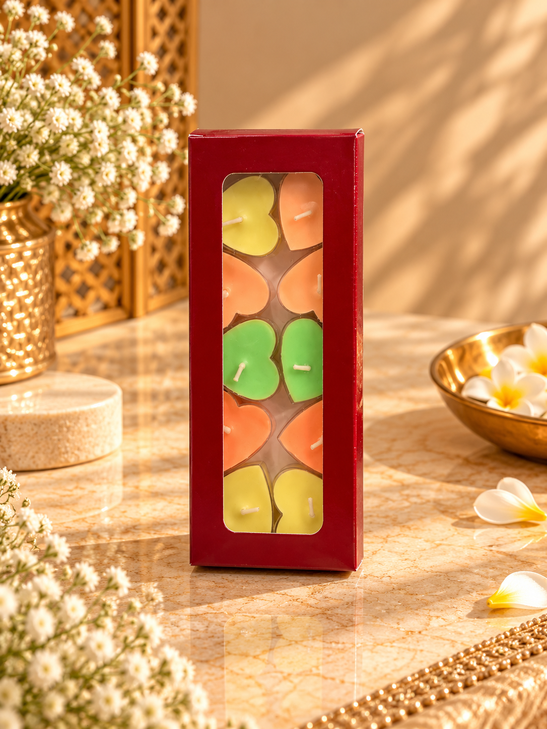 Tealight | 4 Daisy | Pillar Candle Box (L)